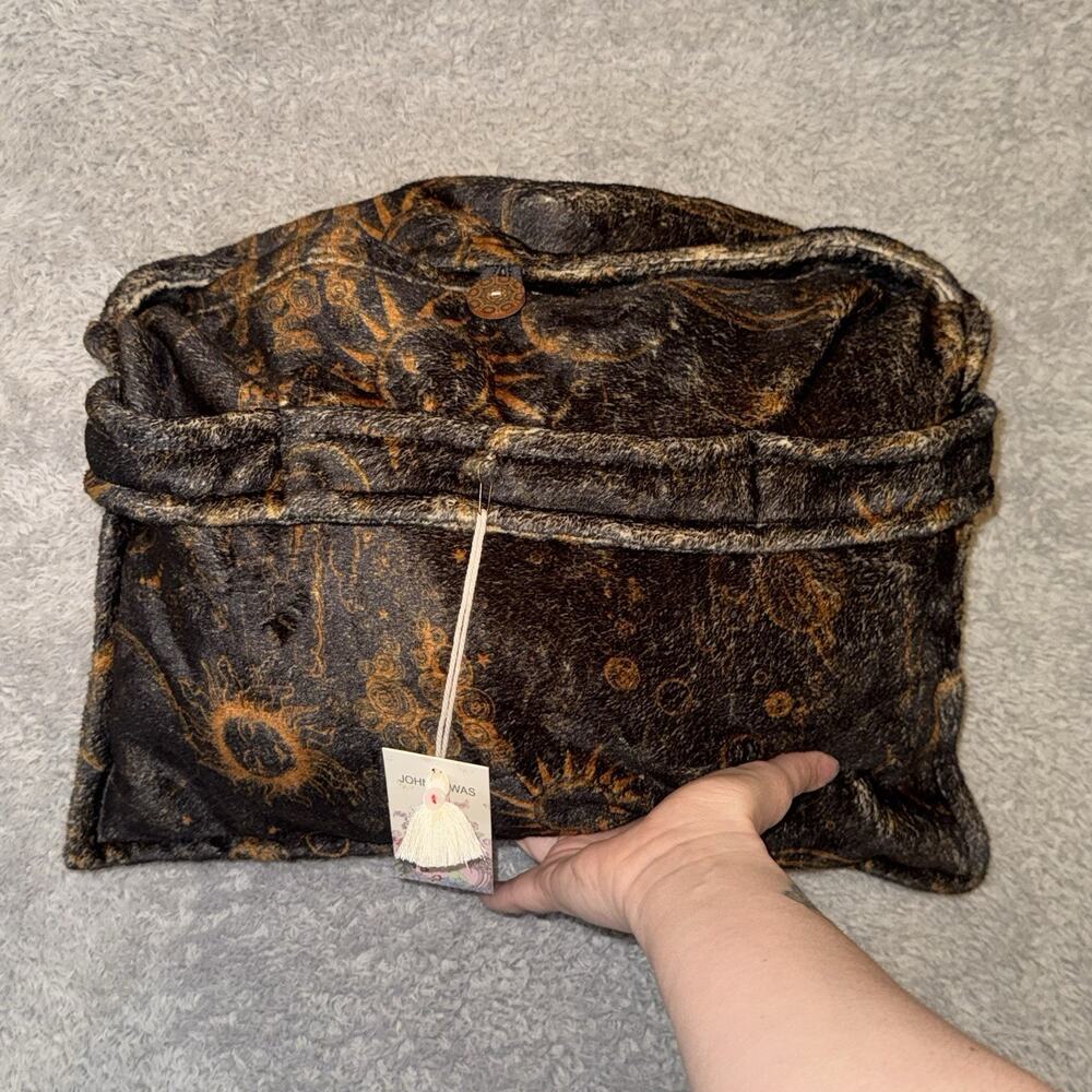 Johnny Was Travel Blanket Mina Celestial Print Reversible Fleece with Bag NWT